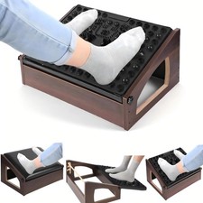 Ergonomic Foot Rest 4 Adjustable Height Foot Stool Under Desk Flip Espresso