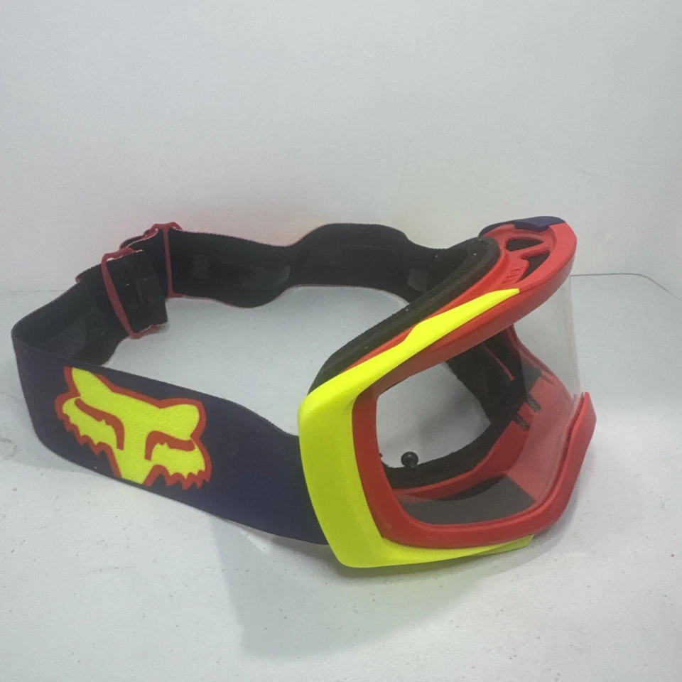 NOVO ÓCULOS DE MOTOCROSS GENUÍNO FOX RACING AIR SPACE HI-VIS AMARELO VERMELHO E ROXO - Imagem 4 de 4