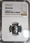 NGC MS-63 BN 1916-S Lincoln Cent, Gorgeously Toned, Radiant specimen!