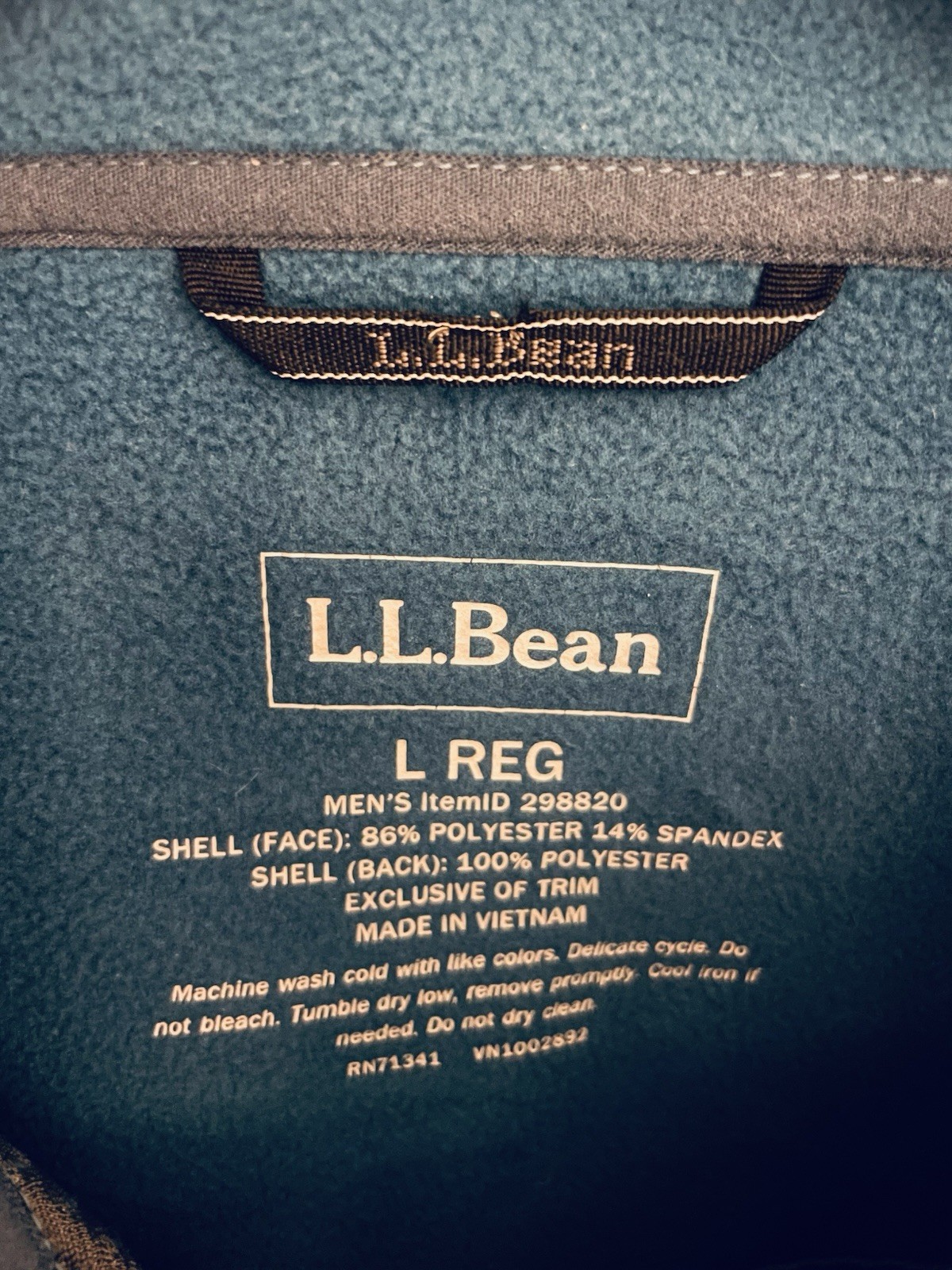 LL Bean Jacket  Blue Full Zip Softshell Fleece Li… - image 4