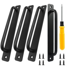 4 Pack Black Barn Door Handle 6.3 Inch Hole Center Sliding Pocket Door Pull