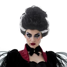 Gothic Bride of Frankenstein Wig Halloween Cosplay Vintage Updo Hairpiece