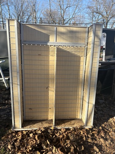 Durable Metal and Wood Pent Roof Storage Shed, Beige Gray, Rectangular