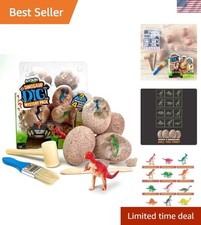 Dinosaur Eggs Excavation Dig Kit, Mystery Box of 4 Dino Eggs - Collect All 12...