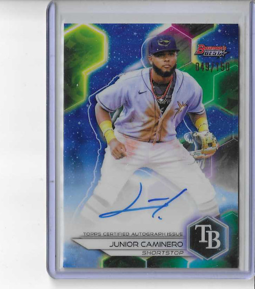 2023 Bowman's Best Blue Refractor Auto Junior Caminero RC 49/150  POWER!!