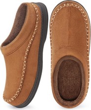 ATHMILE Mens House Shoes Fuzzy Warm Moccasin Memory Foam House Slippers for Men