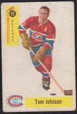 1958-59 Parkhurst Tom Johnson HOF # 10 (Mid-Grade minus)