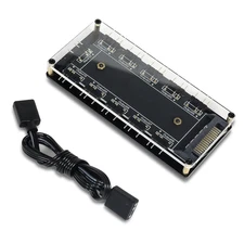 5V 3Pin ARGB LED Hub，10 Way 5V 3 Pin RGB Splitter Controller with Acrylic Shell