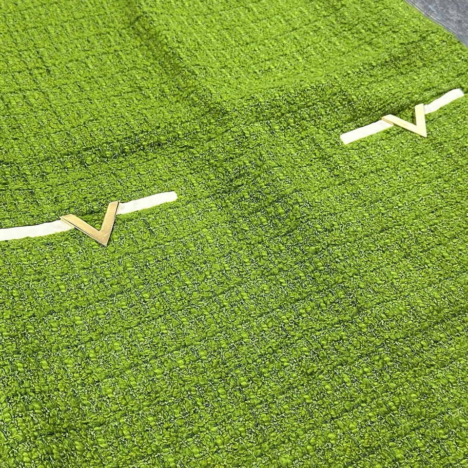 Mini Vestido Valentino Garavani Tweed Verde Para Mujer 42 Talla 6 EE. UU. Manga Corta Foto 2 de 4