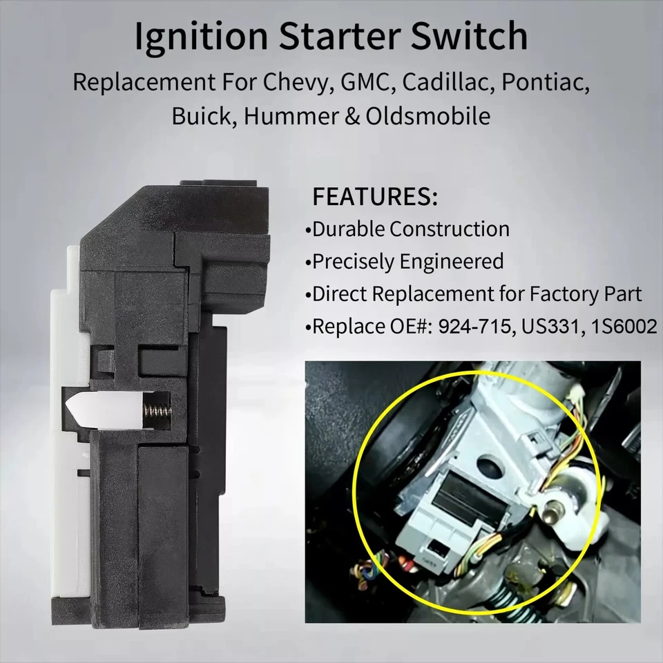 924-715 Ignition Starter Switch For 2001-2007 Buick Chevy GMC Pontiac Cadillac Foto 3 de 4
