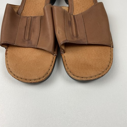 Hush Puppies La Palma Brown Leather Slip on slides Women’s Size 12 - Picture 8 of 9
