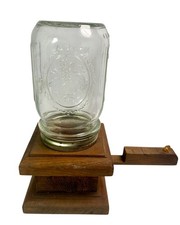 Vintage Wood Gumball Machine Candy Dispenser w/ Ball Mason Jar Farmhouse Cottage