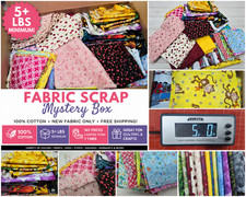 5+ LBS Cotton Fabric Scraps Remnants Quilting Sewing Crafts Suprise Box 100%