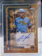 2025 Topps Gilded CHRISTIAN YELICH Chrome Gold Auto Yellow-Gold /75 On-Card MIL