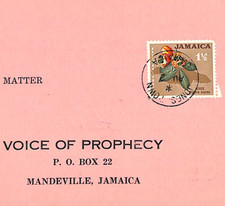 JAMAICA Cover JONES TOWN CDS Error *NO YEAR* (1960s) Radio REPLY CARD Pink WD428
