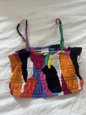 Women s Color Crop Top Target A New Day Small Colorful Print