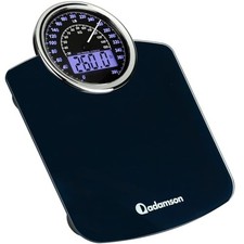 Hybrid 2-in-1 Bathroom Scale Analog Digital 400lb Tempered Glass Display