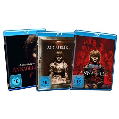 Annabelle 1+2+3 Bundle Blu-ray Disc Horror Puppe Filme Set Dreierpack NEU