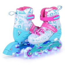 Kids Inline Skates for Boys Girls, 4-Size Adjustable Illuminating Roller Skates