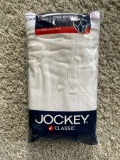 Vtg Jockey Classic Full Rise Briefs 3 Pack Men's 38 White Y Front 2004 New NOS