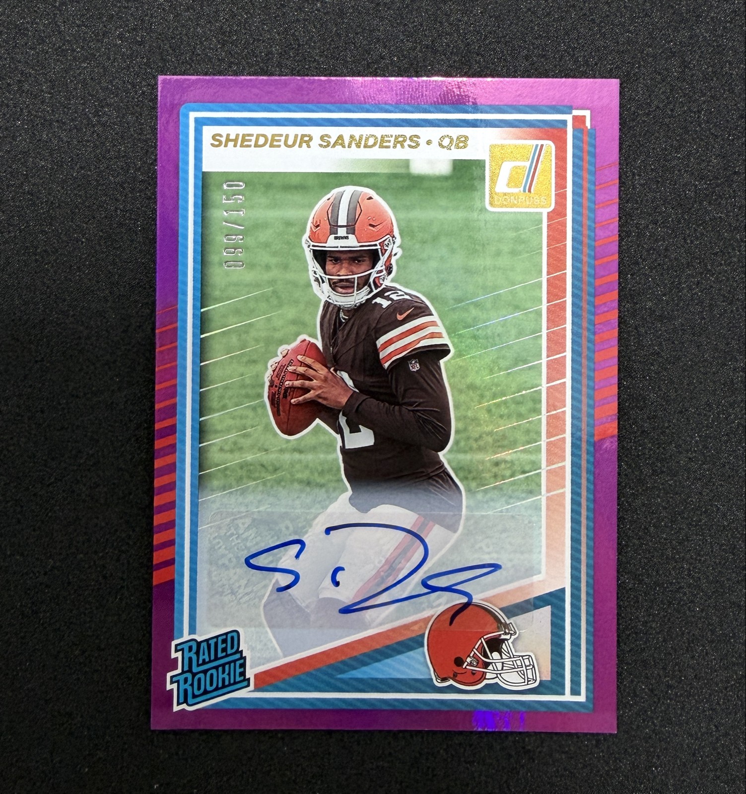 2025 Panini Donruss - Rated Rookie Shedeur Sanders #306 Purple Autographs /150