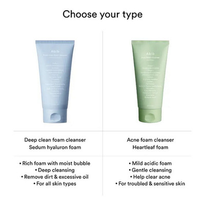 Abib Acne foam cleanser Heartleaf foam / Deep Clean Foam Cleanser 150ml, KBeauty