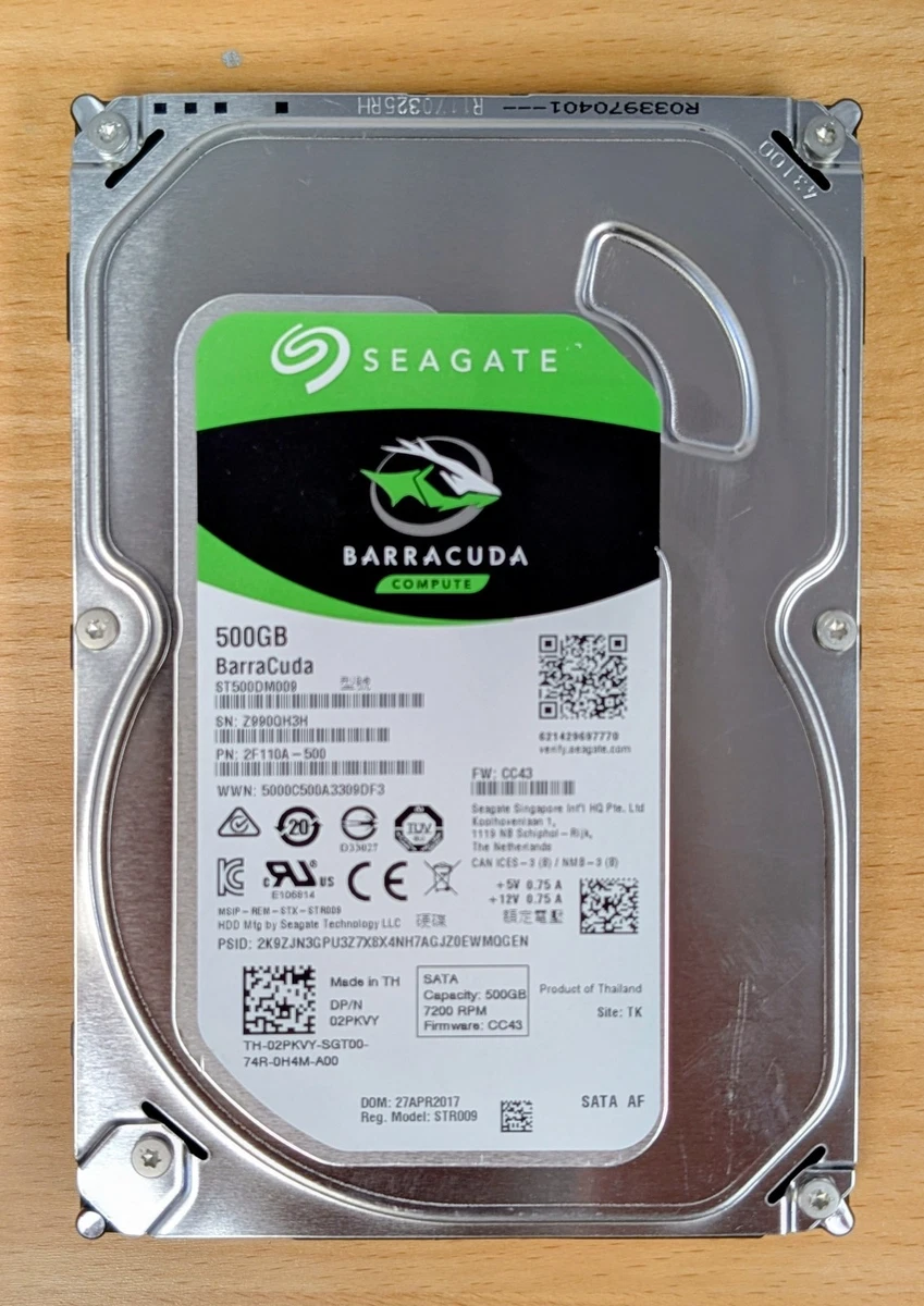 Seagate ST500DM002 Barracuda 7200.12 500 Go 7200 tr/min 16 Mo de mémoire cache SATA 6,0 Go/s 3,5