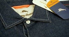 Tommy Bahama Relax Mens Long Sleeve Navy Blue Shirt Flannel Pockets 118
