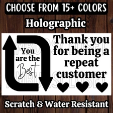50 REPEAT CUSTOMERS STICKERS 2.25" SHIPPING LABELS SCRATCH RESISTANT THANK YOU