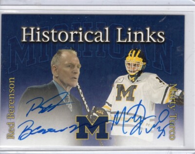 Red Berenson Marty Turco Michigan Wolverines TK Legacy Autograph HL1 53/100