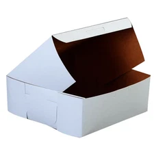 Non-Window Lock Corner Tuck Top 1-Piece Bakery Box 10" L x 10" W x 4" D | 100/ct