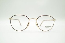 Vintage Metropolis 8665 Brown Gold Oval Glasses Frame Eyeglasses NOS