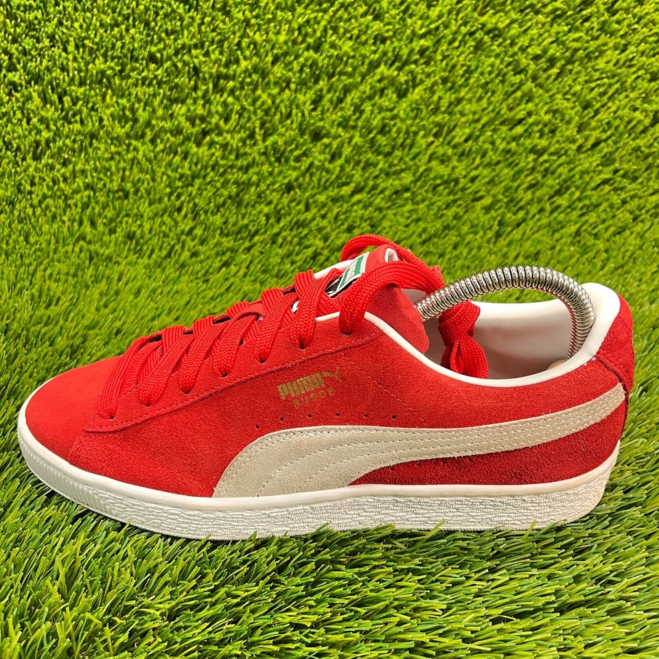 Puma Suede Classic 21 Risk Red White Boys Size 7Y Walking Shoes Sneakers - Image 3 of 4