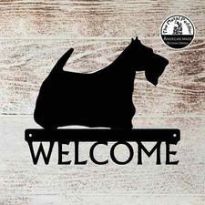 Scottish Terrier Dog Welcome Sign - Made in America - Outdoor Decor