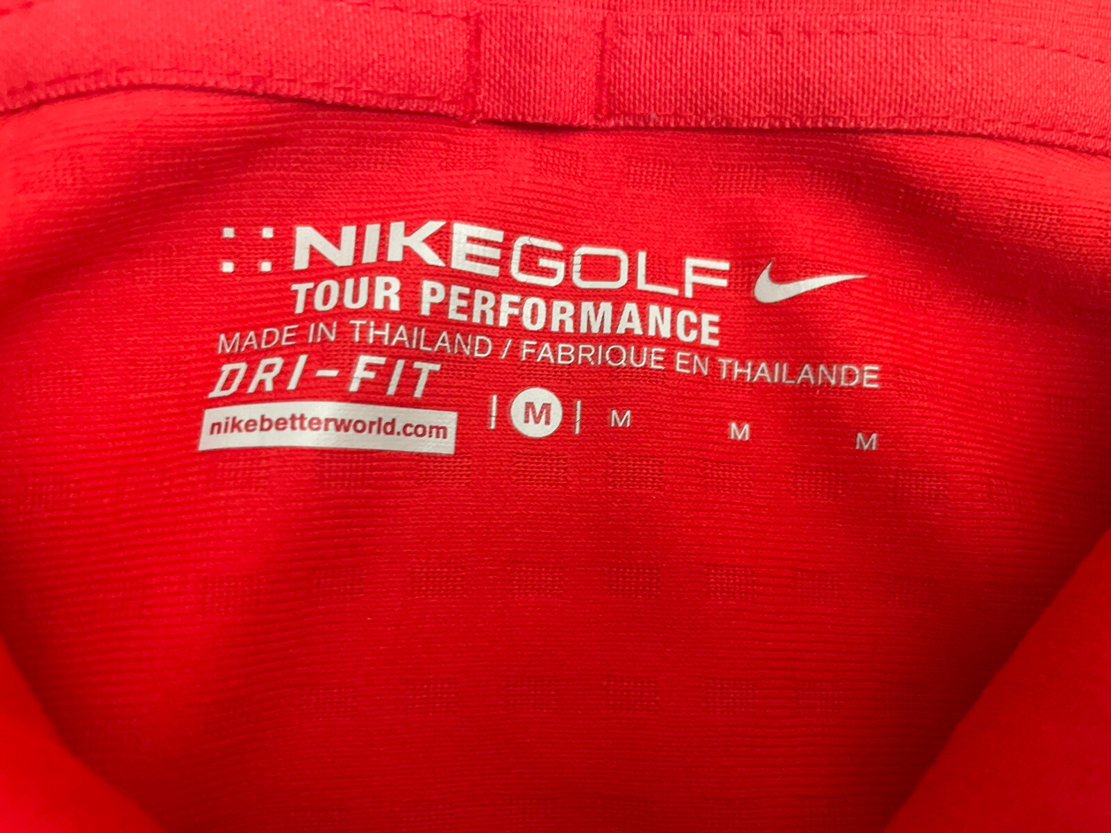NIKE GOLF Tour Performance mens red Polo Shirt Size M… Gem