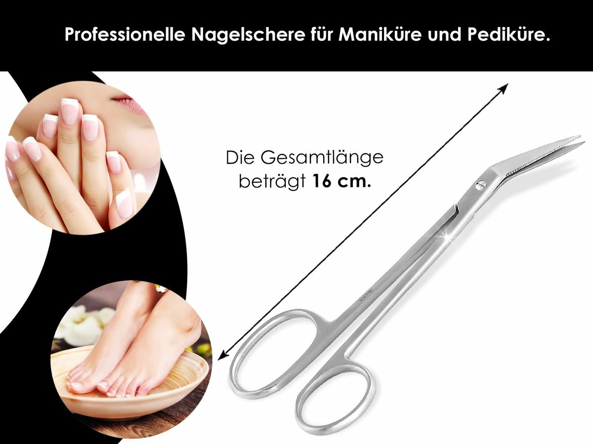 Fußnagelschere Gerade, 10,5 Cm, Edelstahl PREMIUM, Mit Stellschraube, Für Finger- & Fußnägel