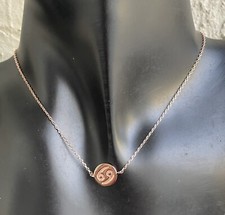 Cancer Zodiac Sign Choker Necklace Horoscope .925 Sterling Silver Rose Gold