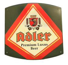 💖 TARGA INSEGNA PARETE VINTAGE LATTA BIRRA ADLER BEER  arredo pizzeria birreria