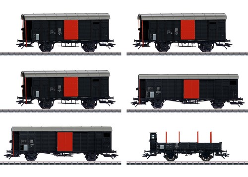 Marklin Art. 46050 Set 5 Güterwagen Geschlossen 2 Asse, Türen Öffenbar E 1 Carro | Condition: Neu