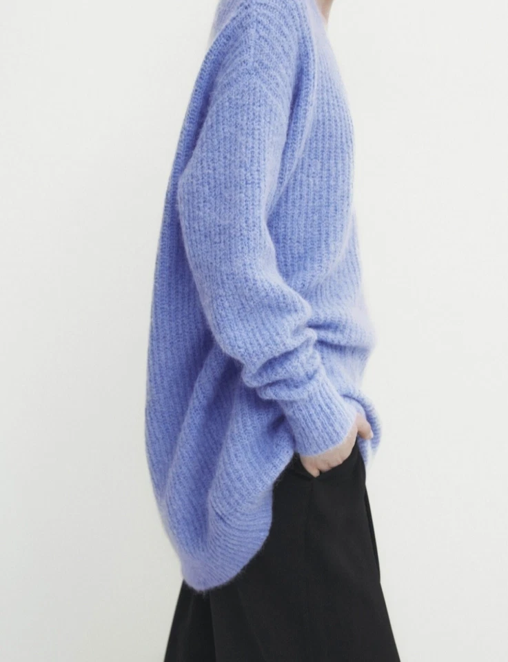 MASSIMO Dutti STRICK WOLL/KASCHMIR Pullover blau Gr. XS-S/34-36 wie NEU  - Bild 3 von 3