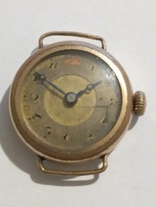 Authentic VINTAGE swiss Military WWII RED 12 gold plated officer wife watch 😆 AS mvt MGBM