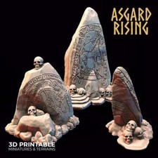 3D Printed Asgard Rising Rune Stones Set 28mm - 32mm Ragnarok D D
