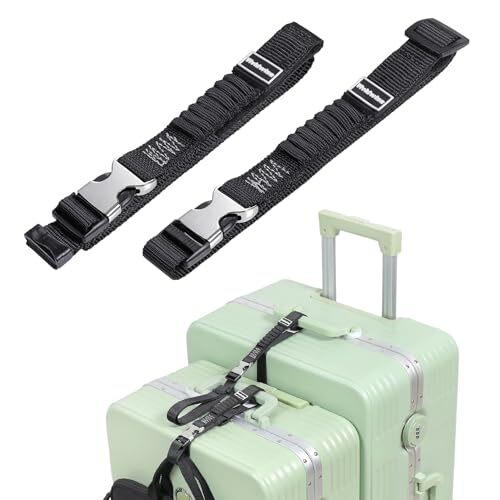 Luggage Straps, Stretchable Luggage Connector Straps for Suitcases, Metal-image