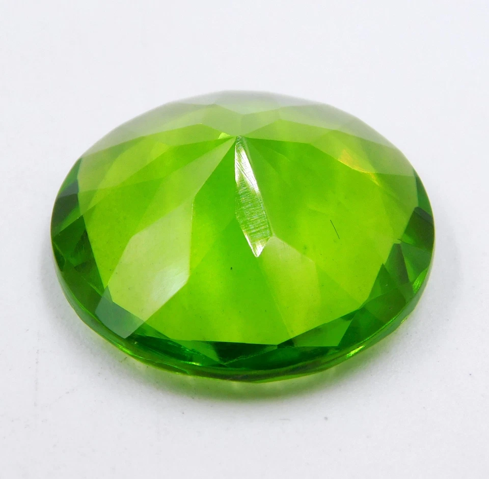 18 Cts 1 Pcs Peridot Round Cut Loose Lab Created Gemstone 20 MM For Pendant G-50 - Image 2 of 2