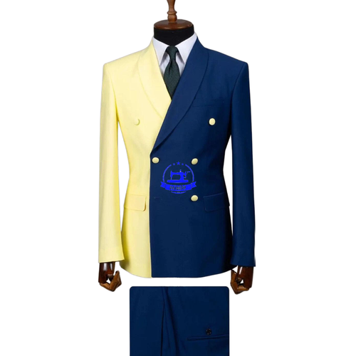 Tuta uomo business doppiopetto slim fit matrimonio smoking punta bavero sposo ballo - Foto 2 di 15