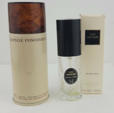 Vintage Lanvin Arpege Lot - Powdered Mist 60% Full & Natural Spray 2% Full