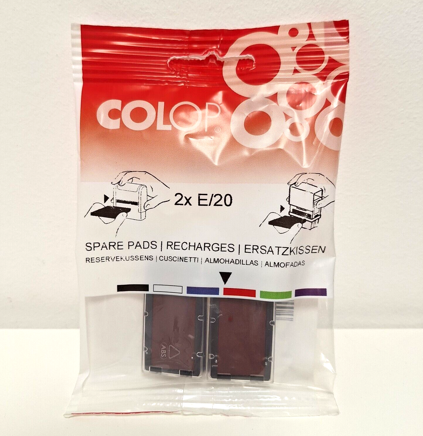COLOP E/20 Red Replacement Ink Pad E20RD 107163 Fit COLOP Printer 20, 2pcs