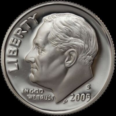 2005 S Roosevelt 90% SILVER Dime Gem Deep Cameo PROOF US Mint ''Beautiful'' Coin