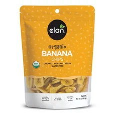 Elan Organic Banana Chips, 4.8 oz, Non-GMO, Vegan, Gluten-Free, Kosher, Sweetene