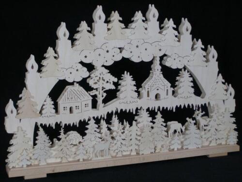 Arches El. Illuminated with church house and deer B X H=50x33cm new-